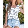 imageCUPSHE Womens Top Square Neck Short Sleeve Ruffled Shirts Dressy Tank Tops 2025 Fashion Blouse Summer CasualBlue