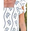 imageCUPSHE Womens Top Square Neck Short Sleeve Ruffled Shirts Dressy Tank Tops 2025 Fashion Blouse Summer CasualBlue