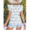 imageCUPSHE Womens Top Square Neck Short Sleeve Ruffled Shirts Dressy Tank Tops 2025 Fashion Blouse Summer CasualBlue