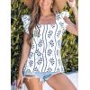 imageCUPSHE Womens Top Square Neck Short Sleeve Ruffled Shirts Dressy Tank Tops 2025 Fashion Blouse Summer CasualBlue