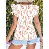 imageCUPSHE Womens Top Square Neck Short Sleeve Ruffled Shirts Dressy Tank Tops 2025 Fashion Blouse Summer CasualRed