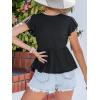 imageCUPSHE Womens Top V Neck Short Sleeves Shirts Floral Dressy Tank Tops 2025 Fashion Blouse Summer CasualBlack