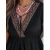 imageCUPSHE Womens Top V Neck Short Sleeves Shirts Floral Dressy Tank Tops 2025 Fashion Blouse Summer CasualBlack