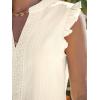 imageCUPSHE Womens Top Woven V Neck Sleeveless Smocked Cuffs Blouse Casual LooseBeige