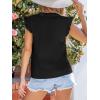 imageCUPSHE Womens Top Woven V Neck Sleeveless Smocked Cuffs Blouse Casual LooseBlack