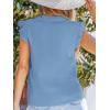 imageCUPSHE Womens Top Woven V Neck Sleeveless Smocked Cuffs Blouse Casual LooseBlue