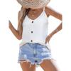 imageCUPSHE Womens Tank Tops Sleeveless Summer Top Spaghetti Strap Botton Down Shirts Beach Vacation Outfits CoverupsWhite