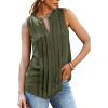 imageCUPSHE Womens Top Lace Split Neck Sleeveless Shirts Dressy Tank Coverup 2025 Fashion Blouse Summer CasualGreen
