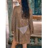 imageCUPSHE Womens Crochet Cover Up Cutout Drop Shoulder Long Sleeves Pullover Beachwear Bathing Suit 2025Brown