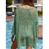 imageCUPSHE Womens Crochet Cover Up Cutout Drop Shoulder Long Sleeves Pullover Beachwear Bathing Suit 2025Light Green