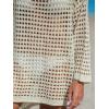 imageCUPSHE Womens Crochet Cover Up Cutout Drop Shoulder Long Sleeves Pullover Beachwear Bathing Suit 2025Sand