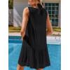 imageCUPSHE Womens Lace Bathing Suit Cover Up Sleeveless VNeck Swimsuit Coverup Ruffle Swimwear Beach DressBlack