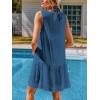 imageCUPSHE Womens Lace Bathing Suit Cover Up Sleeveless VNeck Swimsuit Coverup Ruffle Swimwear Beach DressBlue