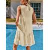 imageCUPSHE Womens Lace Bathing Suit Cover Up Sleeveless VNeck Swimsuit Coverup Ruffle Swimwear Beach DressKhaki