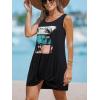 imageCUPSHE Womens Swimsuit Coverup Sleeveless Swimwear Beach Cover Ups Sheer Twisted Basic Tank DressBlack Print