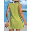imageCUPSHE Womens Swimsuit Coverup Sleeveless Swimwear Beach Cover Ups Sheer Twisted Basic Tank DressGreen2
