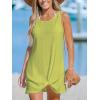 imageCUPSHE Womens Swimsuit Coverup Sleeveless Swimwear Beach Cover Ups Sheer Twisted Basic Tank DressGreen2