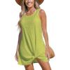 imageCUPSHE Womens Swimsuit Coverup Sleeveless Swimwear Beach Cover Ups Sheer Twisted Basic Tank DressGreen2