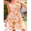 imageCUPSHE Womens Floral Summer Dress Sleeveless Casual Sundress Vacation Short Beach Mini DressesOrange Floral