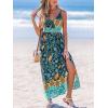 imageCUPSHE Womens Floral Summer Dress V Neck Sleeveless Casual Maxi Dresses Smocked Waist Slit Vacation Beach SundressFloral Blue