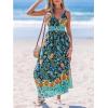 imageCUPSHE Womens Floral Summer Dress V Neck Sleeveless Casual Maxi Dresses Smocked Waist Slit Vacation Beach SundressFloral Blue