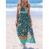 imageCUPSHE Womens Floral Summer Dress V Neck Sleeveless Casual Maxi Dresses Smocked Waist Slit Vacation Beach SundressFloral Blue