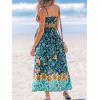 imageCUPSHE Womens Floral Summer Dress V Neck Sleeveless Casual Maxi Dresses Smocked Waist Slit Vacation Beach SundressFloral Blue