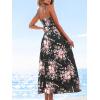 imageCUPSHE Womens Maxi Dress Ditsy Floral Smocked Summer Sundress Sleeveless Ruffled Spaghetti Straps Long Beach Formal DressBlack Printed
