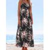 imageCUPSHE Womens Maxi Dress Ditsy Floral Smocked Summer Sundress Sleeveless Ruffled Spaghetti Straps Long Beach Formal DressBlack Printed