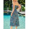 imageCUPSHE Womens Maxi Dress Ditsy Floral Smocked Summer Sundress Sleeveless Ruffled Spaghetti Straps Long Beach Formal DressNavy Ditsy