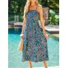 imageCUPSHE Womens Maxi Dress Ditsy Floral Smocked Summer Sundress Sleeveless Ruffled Spaghetti Straps Long Beach Formal DressNavy Ditsy