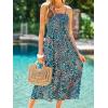 imageCUPSHE Womens Maxi Dress Ditsy Floral Smocked Summer Sundress Sleeveless Ruffled Spaghetti Straps Long Beach Formal DressNavy Ditsy