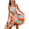 imageCUPSHE Womens Floral Summer Dresses Casual Beach Sundress Vacation One Shoulder Sleeveless Short Mini DressTropical
