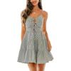 imageCUPSHE Womens Striped Summer Dresses Casual A Line Cutout Sundress Tie Front Ruffle Tiered Mini DressBlack