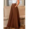 imageCUPSHE Pleated Wide Leg Pants for Women with Pockets Loose Lightweight High Waist Flowy Business Casual Pants Beach TrousersBrown