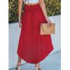 imageCUPSHE Skirts Abstract Smocked Midi Skirt High Waist Coverup Casual VacationRed