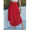 imageCUPSHE Skirts Abstract Smocked Midi Skirt High Waist Coverup Casual VacationRed
