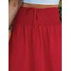 imageCUPSHE Skirts Abstract Smocked Midi Skirt High Waist Coverup Casual VacationRed