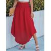 imageCUPSHE Skirts Abstract Smocked Midi Skirt High Waist Coverup Casual VacationRed