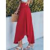 imageCUPSHE Skirts Abstract Smocked Midi Skirt High Waist Coverup Casual VacationRed