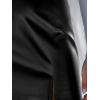 imageCUPSHE Skirts Women Faux Leather Mini Skirt Slit High Waist Bodycon Skort Wrap Notched Hem Casual VacationBlack