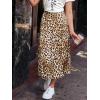 imageCUPSHE Skirts Women Leopard Print Elasticized Waist Midi Skirt Casual VacationBrown