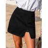 imageCUPSHE Skirts Women Mini Skirt Side Slit High Waist Solid Casual VacationBlack