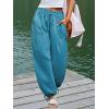 imageCUPSHE Women Baggy Wide Leg Pants High Waisted Loose Fit Trousers with Pockets Causal Vacation OutfitsBlue