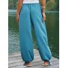 imageCUPSHE Women Baggy Wide Leg Pants High Waisted Loose Fit Trousers with Pockets Causal Vacation OutfitsBlue