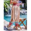 imageCUPSHE Women Pants Smocked Pockets Waist Wide Leg Ruffle Loose Fit Pant Casual BeachPink Floral