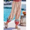 imageCUPSHE Women Pants Smocked Pockets Waist Wide Leg Ruffle Loose Fit Pant Casual BeachPink Floral