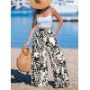 imageCUPSHE Women Pants Tropical Floral Wide Leg Pants Straight Leg Fit Casual DressyBlack