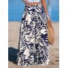 imageCUPSHE Women Pants Tropical Floral Wide Leg Pants Straight Leg Fit Casual DressyBlue