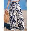 imageCUPSHE Women Pants Tropical Floral Wide Leg Pants Straight Leg Fit Casual DressyBlue